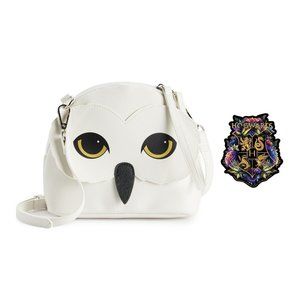 Harry Potter Hedwig Crossbody Purse with Hogwarts Crest Gadget Tech Sticker